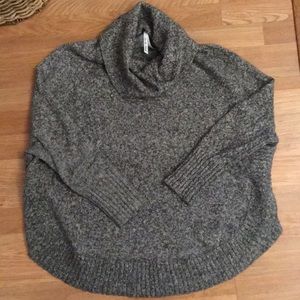 Cowl neck poncho sweater